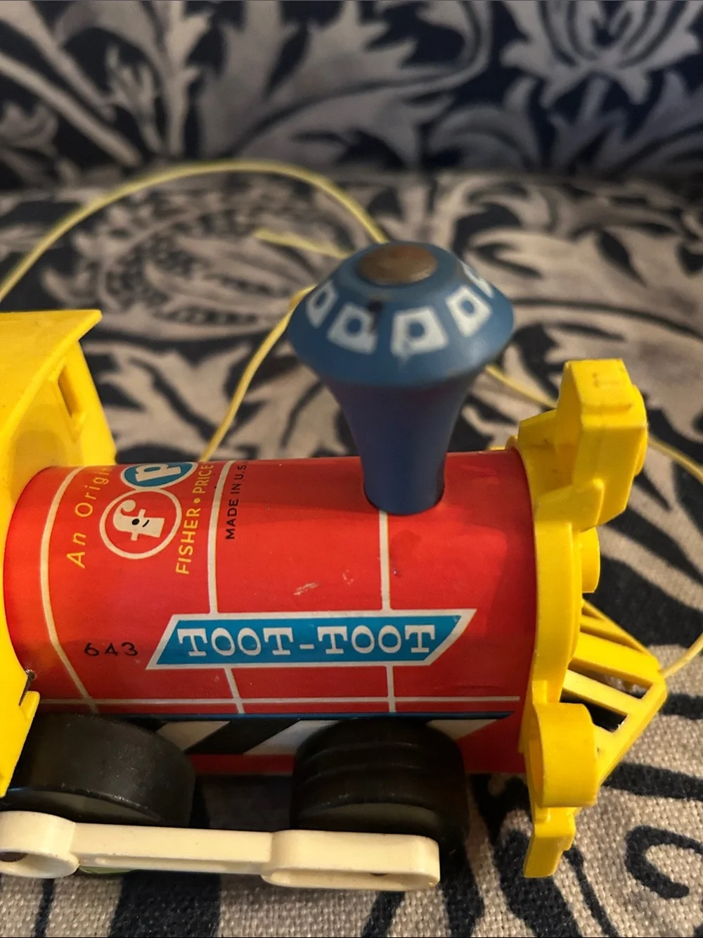 Vintage Fisher Price Train- “Toot Toot” Pull Toy #643